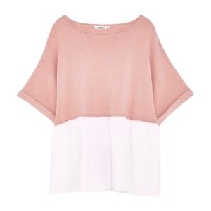 Zara Pink & White Oversized Babydoll Top Size S